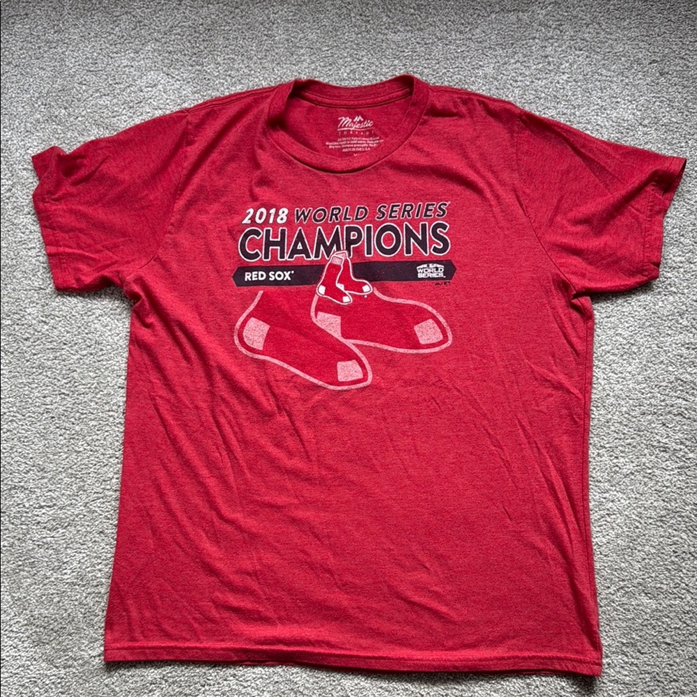 Majestic Red World Series Champions T-Shirt